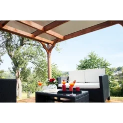 Skan Holz Holz-Pavillon Marseille Weiß Lasiert 274 Cm X 304 Cm -Gartengeschäft pavillon bild6 3712731126